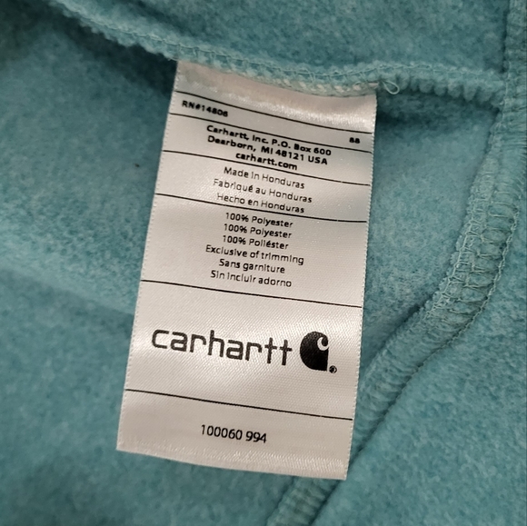 Carhartt Fleece Full Zip Sweater Vest Teal Blue Small - Picture 5 of 5